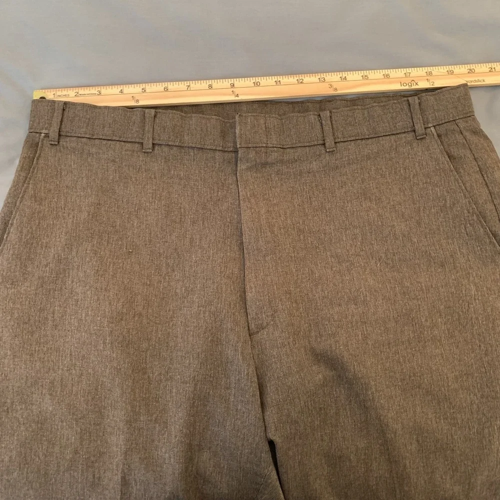 Levi's‎ Action Slacks Pants Mens 35x30 Brown Polyester Dress Flat Front Golf